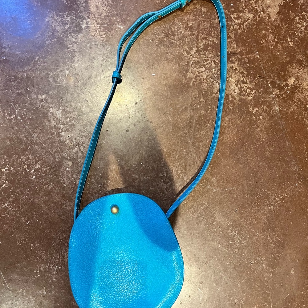 Lindquist Object Turquoise Blue Leather Eggi Cross-body Purse